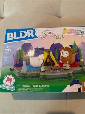 BLDR Squishbrik Camping Playset - Blue, Purple & Brown